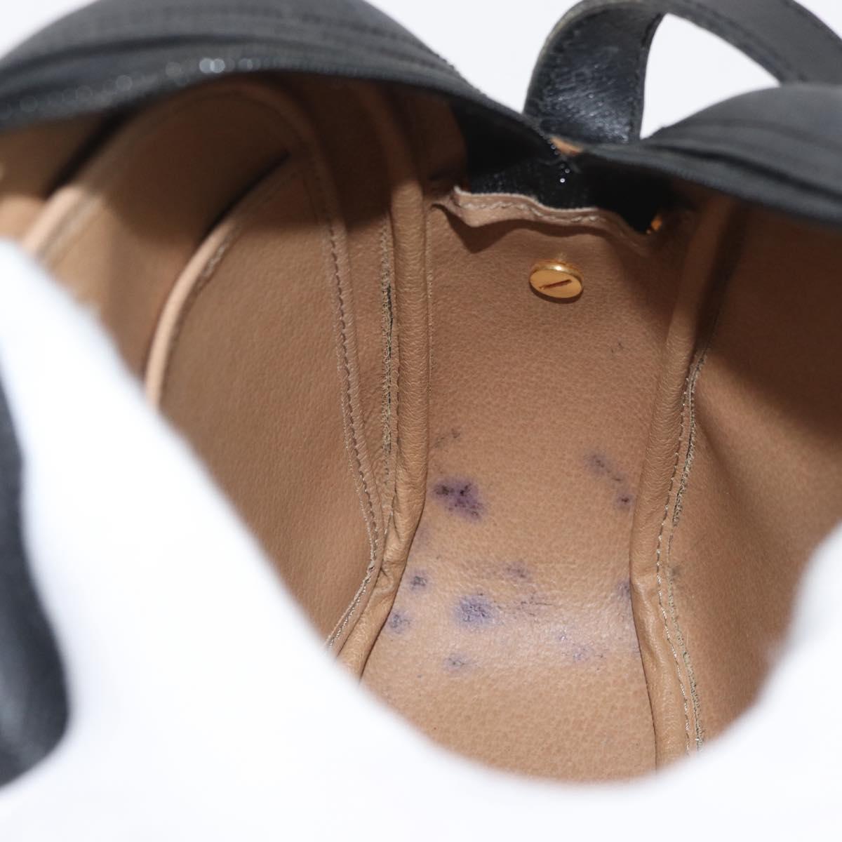 Christian Dior Trotter Canvas Shoulder Bag PVC Black Gold Auth BA13023