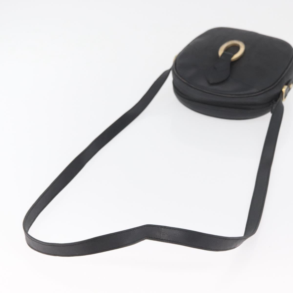 Christian Dior Trotter Canvas Shoulder Bag PVC Black Gold Auth BA13023