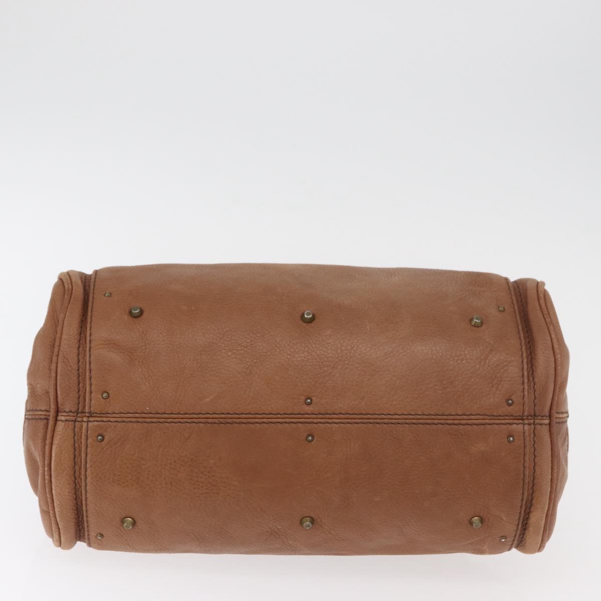 Chloe Paddington Hand Bag Leather Brown Gold Silver Auth BA13024M