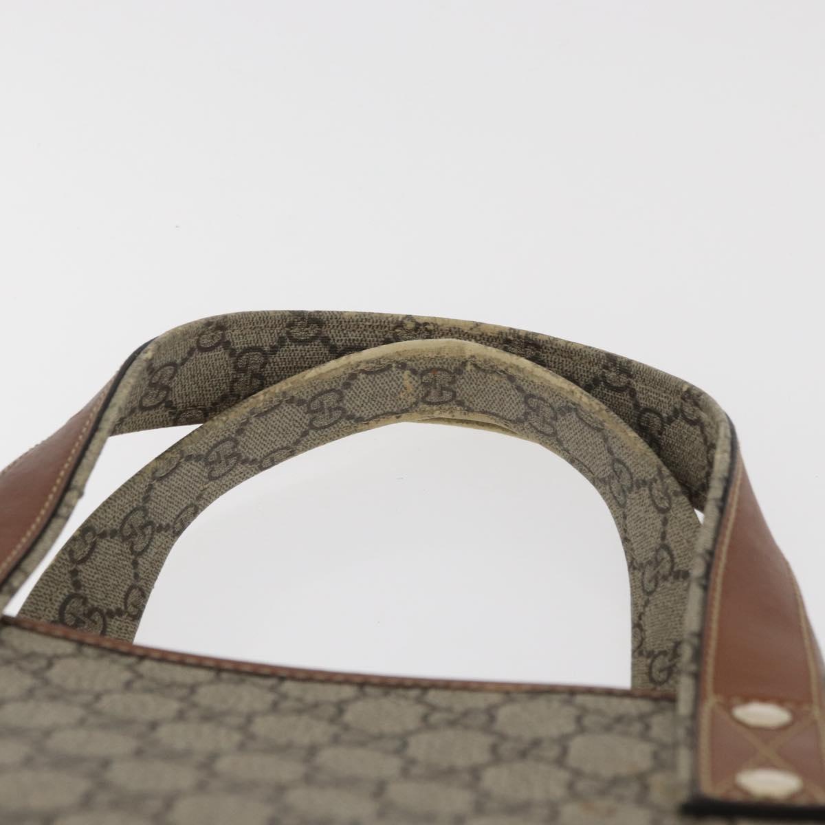 GUCCI GG Supreme Web Sherry Line Tote Bag PVC Beige Gold 211134 Auth BA13026
