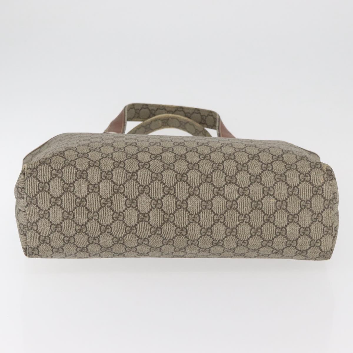 GUCCI GG Supreme Web Sherry Line Tote Bag PVC Beige Gold 211134 Auth BA13026