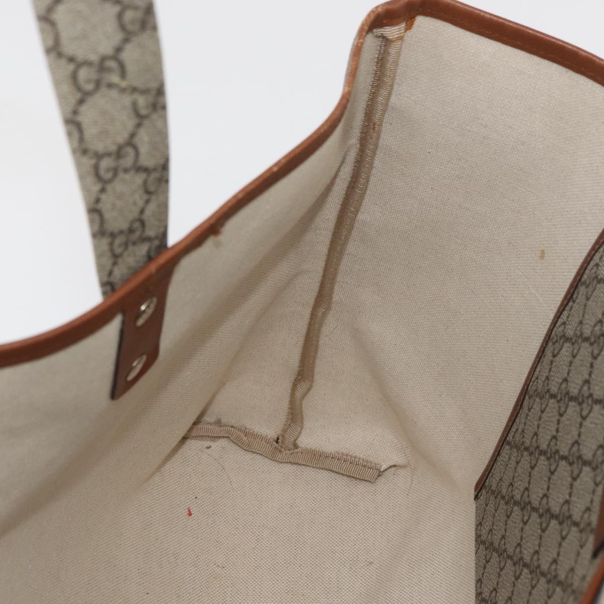 GUCCI GG Supreme Web Sherry Line Tote Bag PVC Beige Gold 211134 Auth BA13026