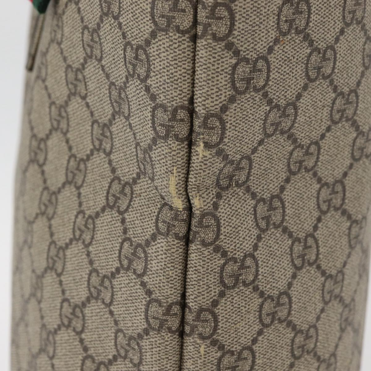 GUCCI GG Supreme Web Sherry Line Tote Bag PVC Beige Gold 211134 Auth BA13026