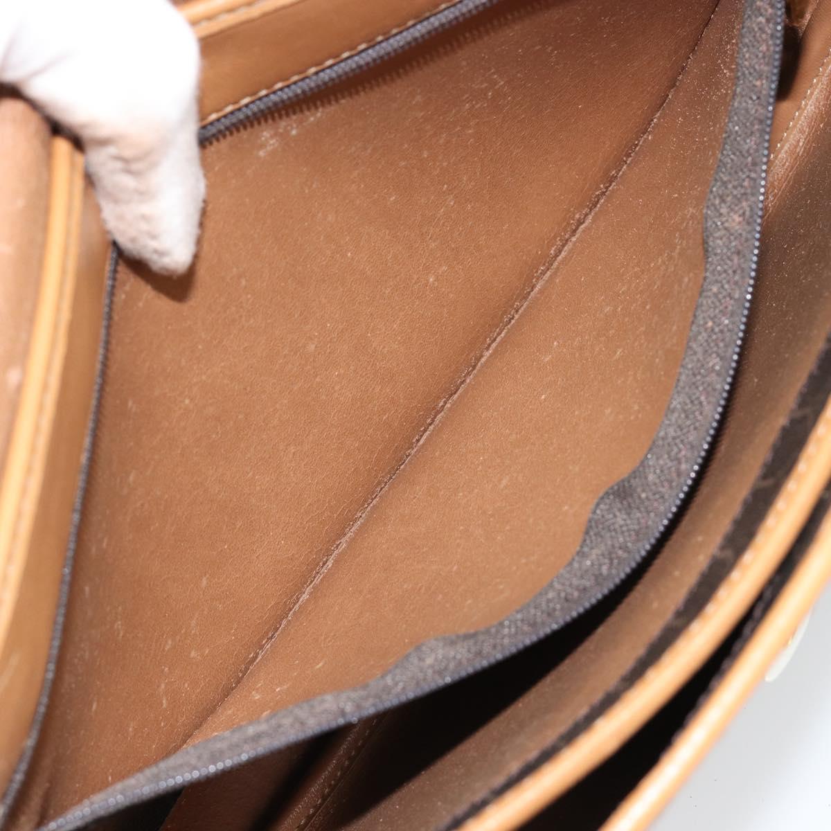 Christian Dior Honeycomb Canvas Shoulder Bag PVC Black Gold Auth BA13036