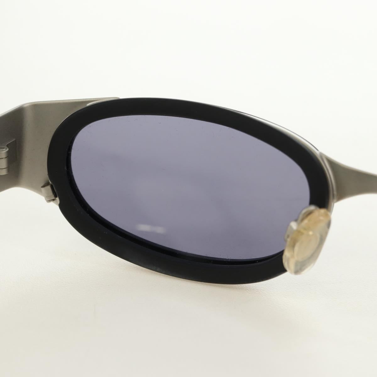 CHANEL COCO Mark Sunglasses metal Silver CC Auth BA13043M