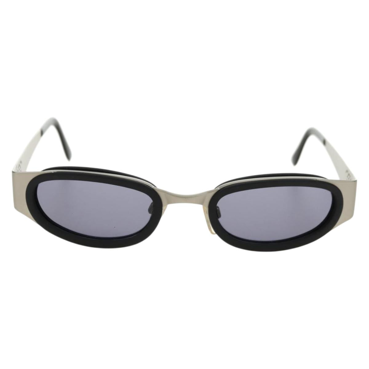 CHANEL COCO Mark Sunglasses metal Silver CC Auth BA13043M