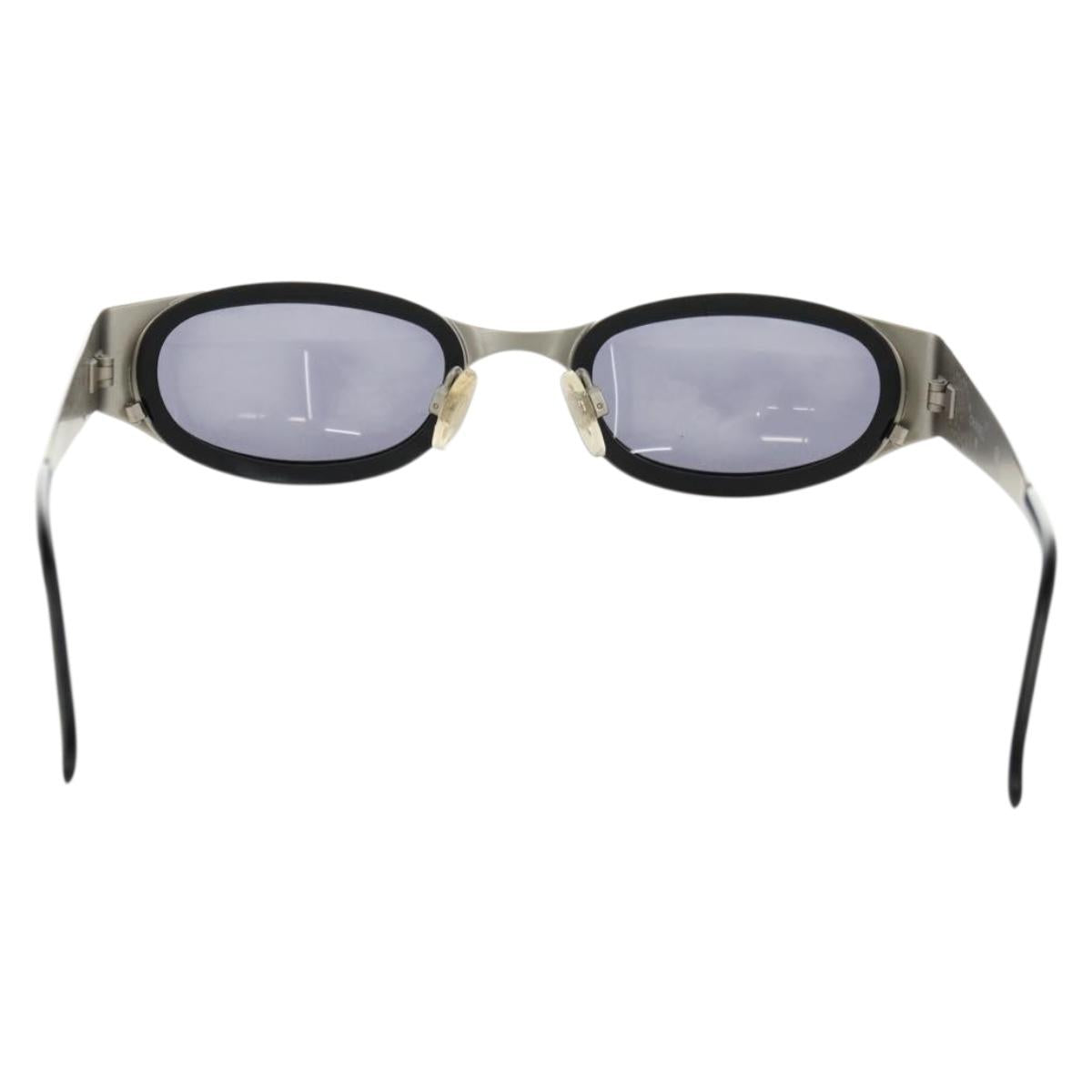 CHANEL COCO Mark Sunglasses metal Silver CC Auth BA13043M