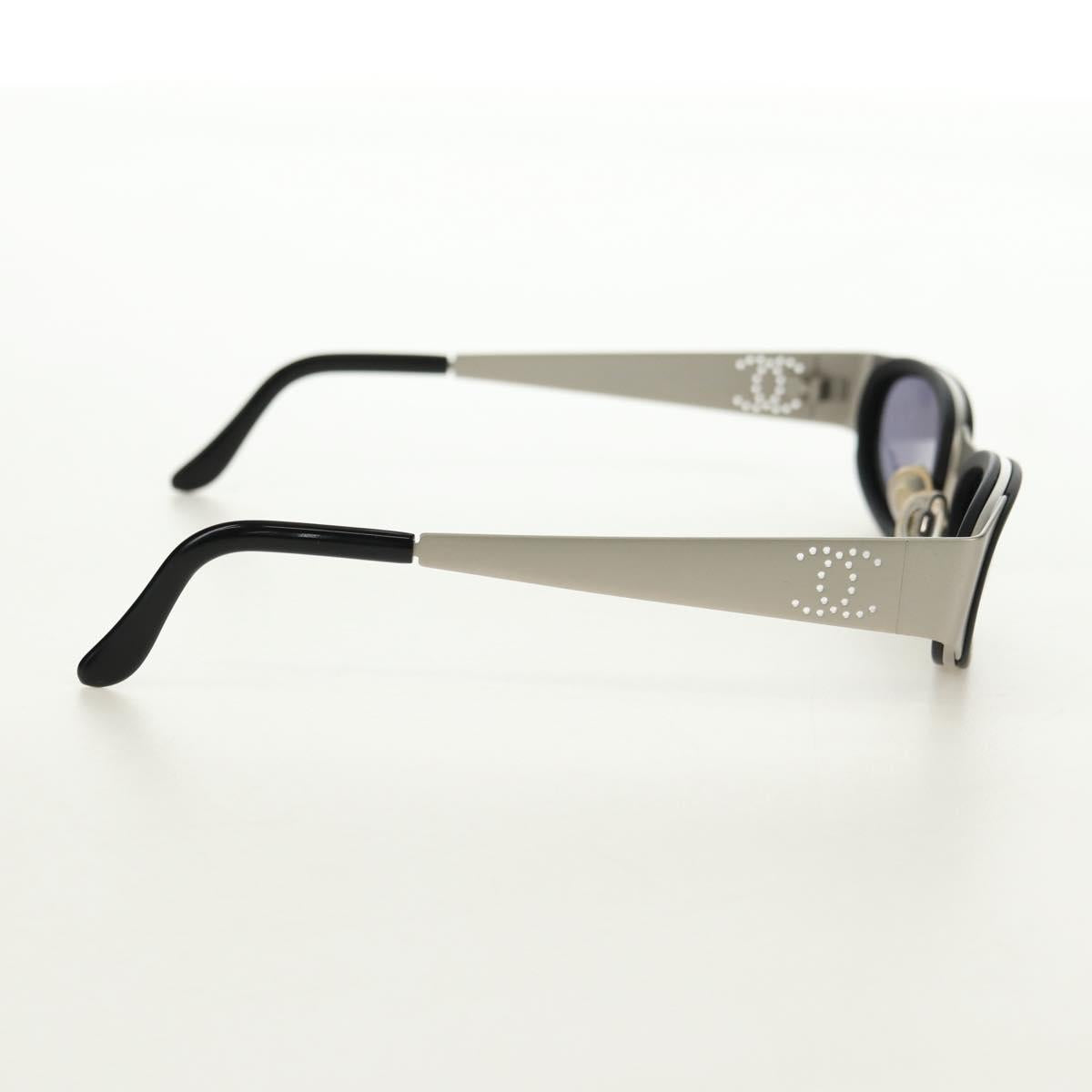 CHANEL COCO Mark Sunglasses metal Silver CC Auth BA13043M