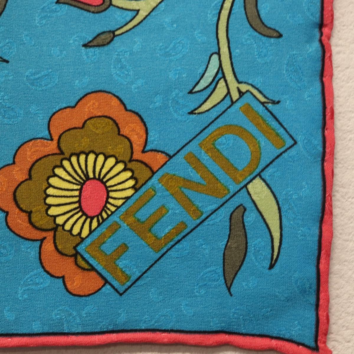 FENDI Scarf Silk Black Auth BA13048A