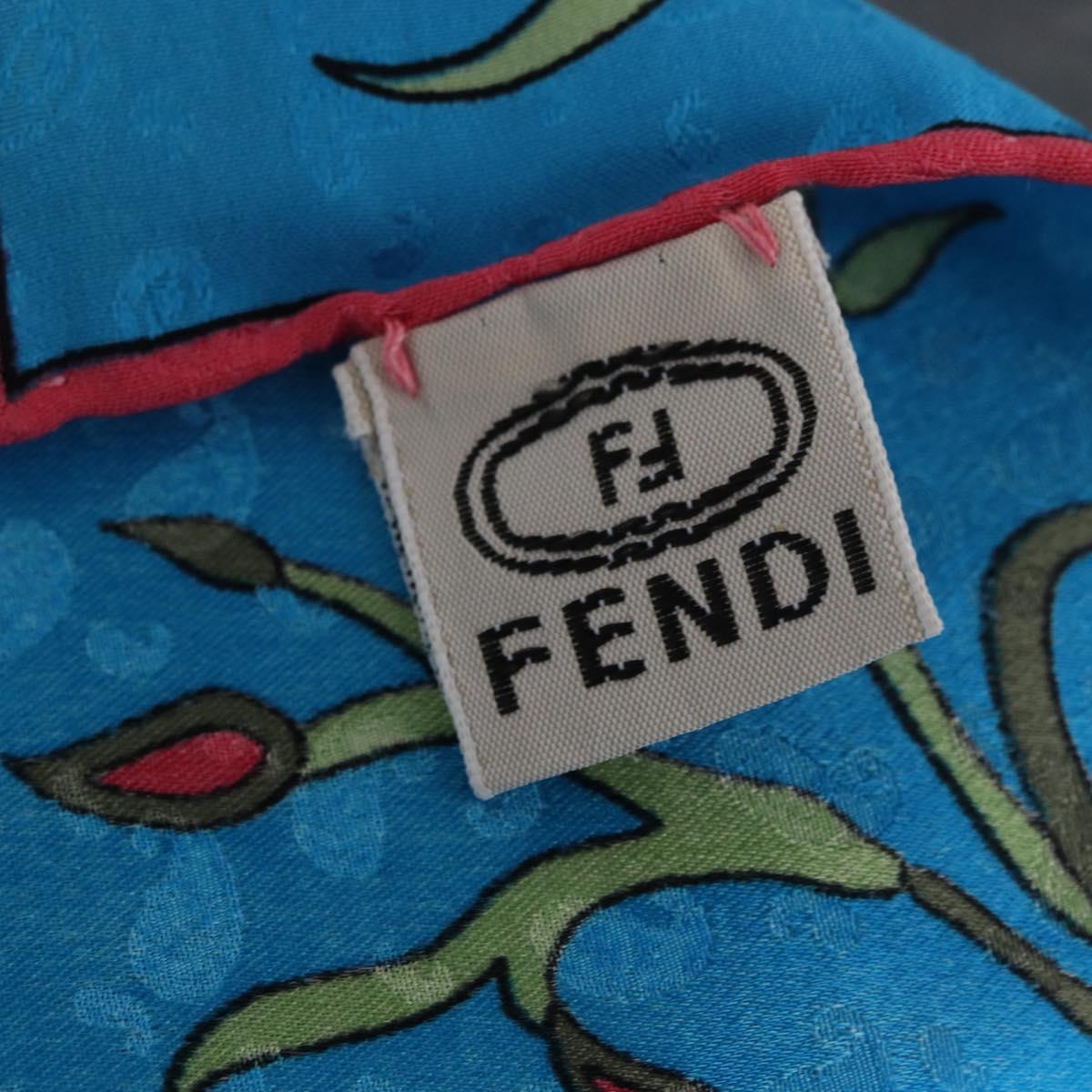 FENDI Scarf Silk Black Auth BA13048A