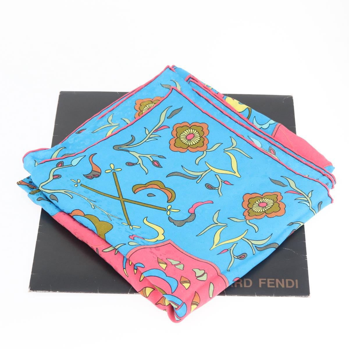 FENDI Scarf Silk Black Auth BA13048A