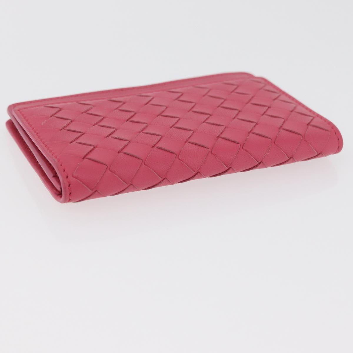 BOTTEGA VENETA INTRECCIATO Wallet Leather 2 Set Yellow Pink Auth BA13054