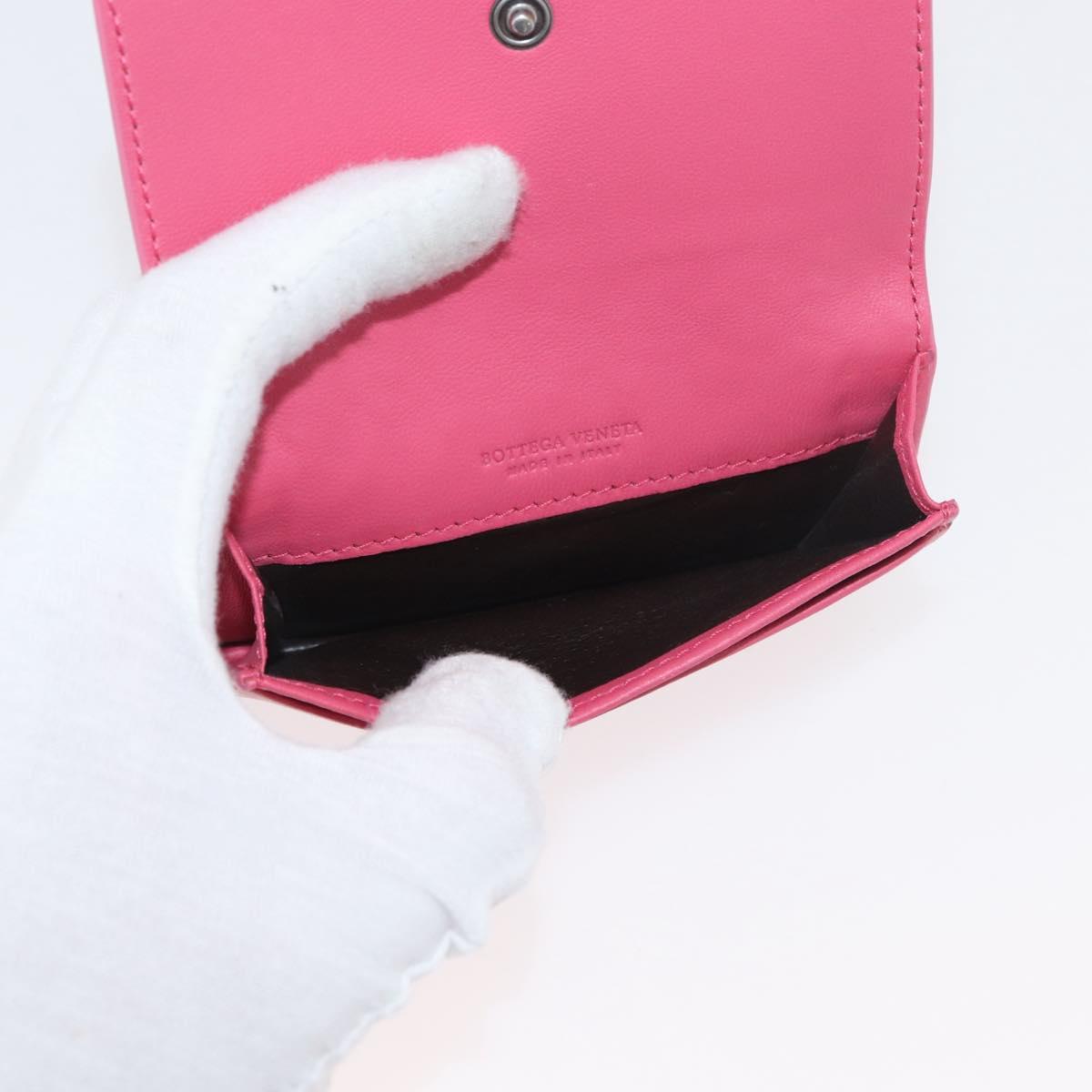 BOTTEGA VENETA INTRECCIATO Wallet Leather 2 Set Yellow Pink Auth BA13054