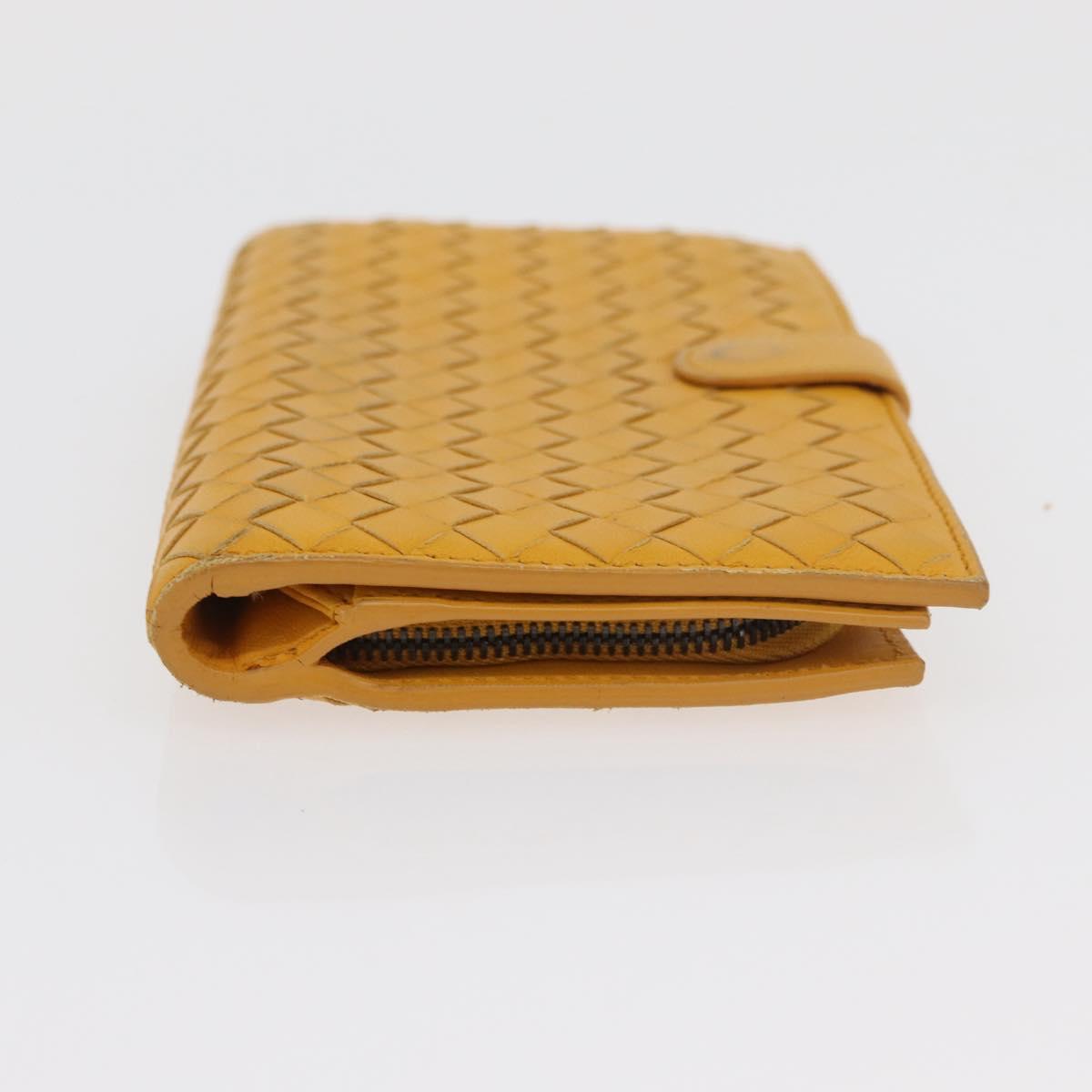 BOTTEGA VENETA INTRECCIATO Wallet Leather 2 Set Yellow Pink Auth BA13054
