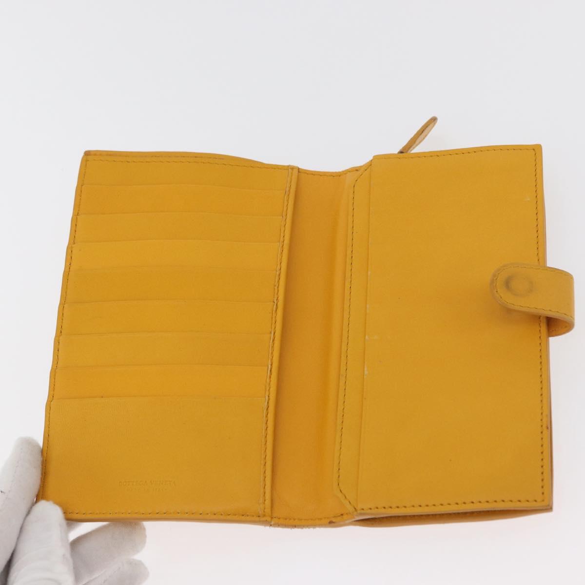 BOTTEGA VENETA INTRECCIATO Wallet Leather 2 Set Yellow Pink Auth BA13054