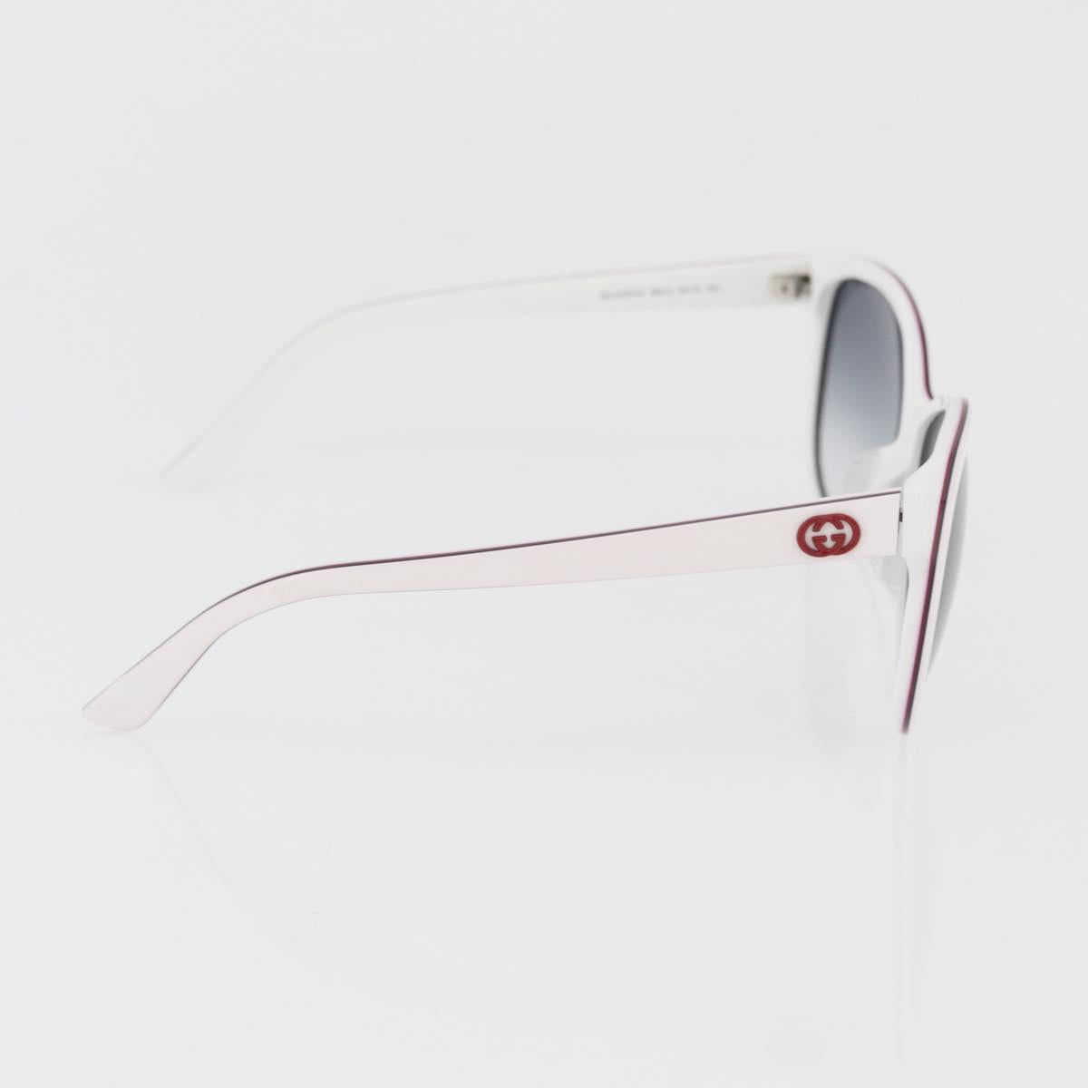 GUCCI Glasses Sunglasses plastic metal 2 Set Silver White Auth BA13055
