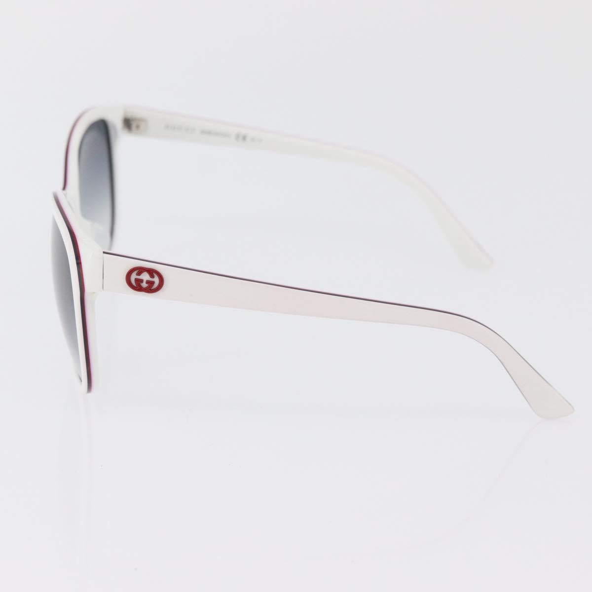 GUCCI Glasses Sunglasses plastic metal 2 Set Silver White Auth BA13055
