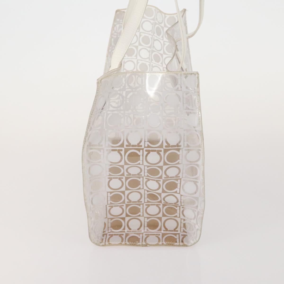Salvatore Ferragamo Bag Nylon Leather Vinyl 3 Set Yellow Clear Auth BA13061