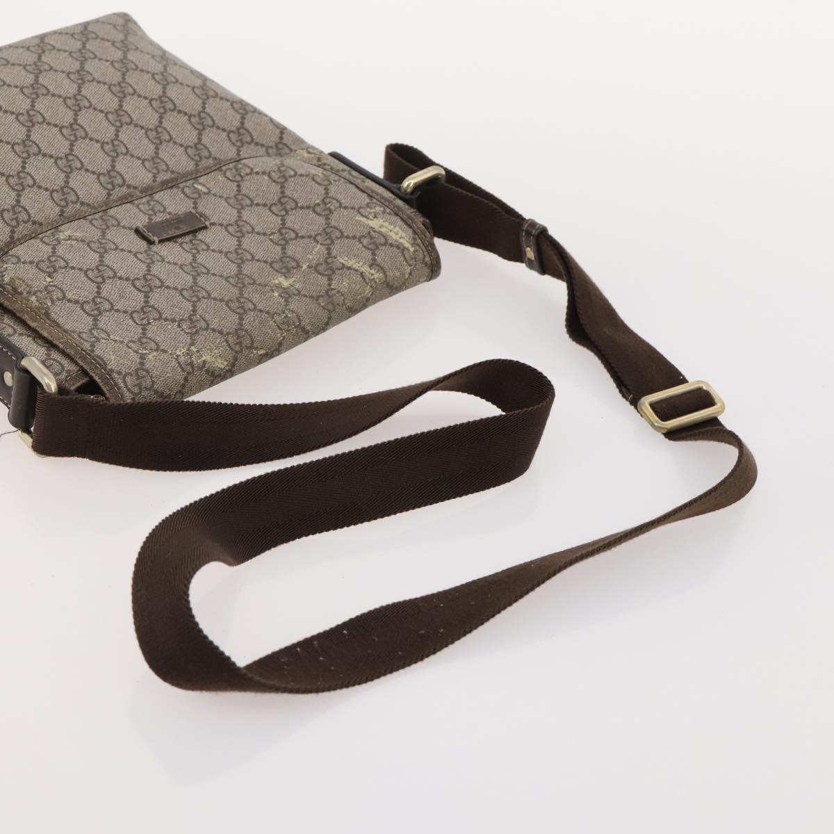 GUCCI GG Supreme Shoulder Bag PVC Leather 3 Set Beige Brown Auth BA13062