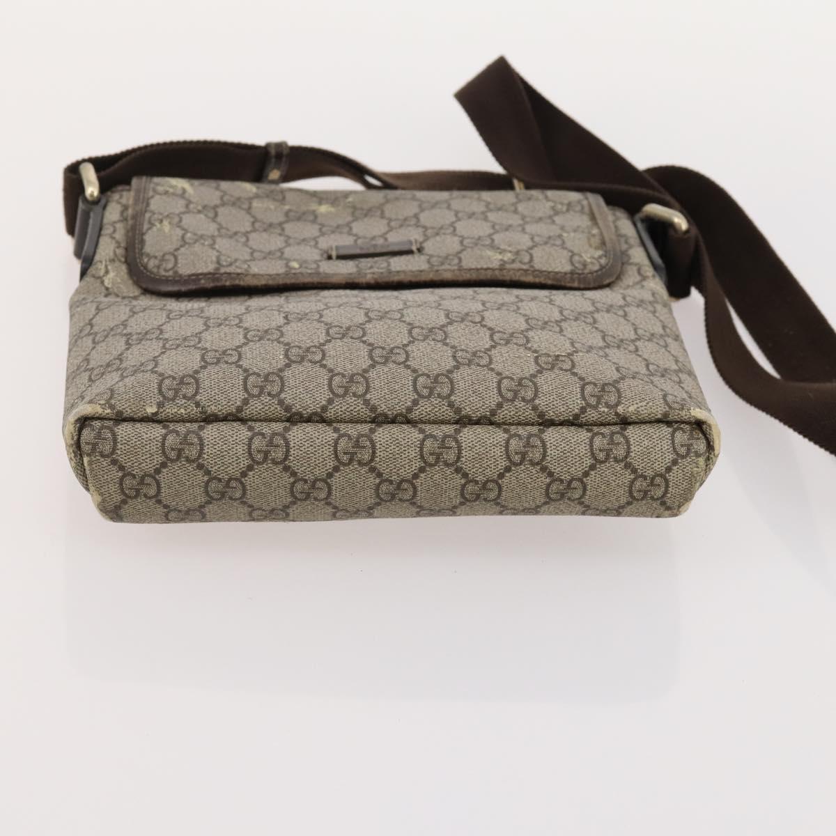 GUCCI GG Supreme Shoulder Bag PVC Leather 3 Set Beige Brown Auth BA13062