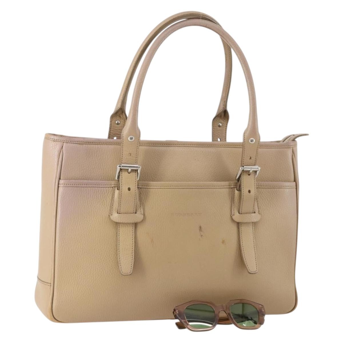 BURBERRY Shoulder Bag Leather plastic 2 Set Beige Brown Auth BA13064