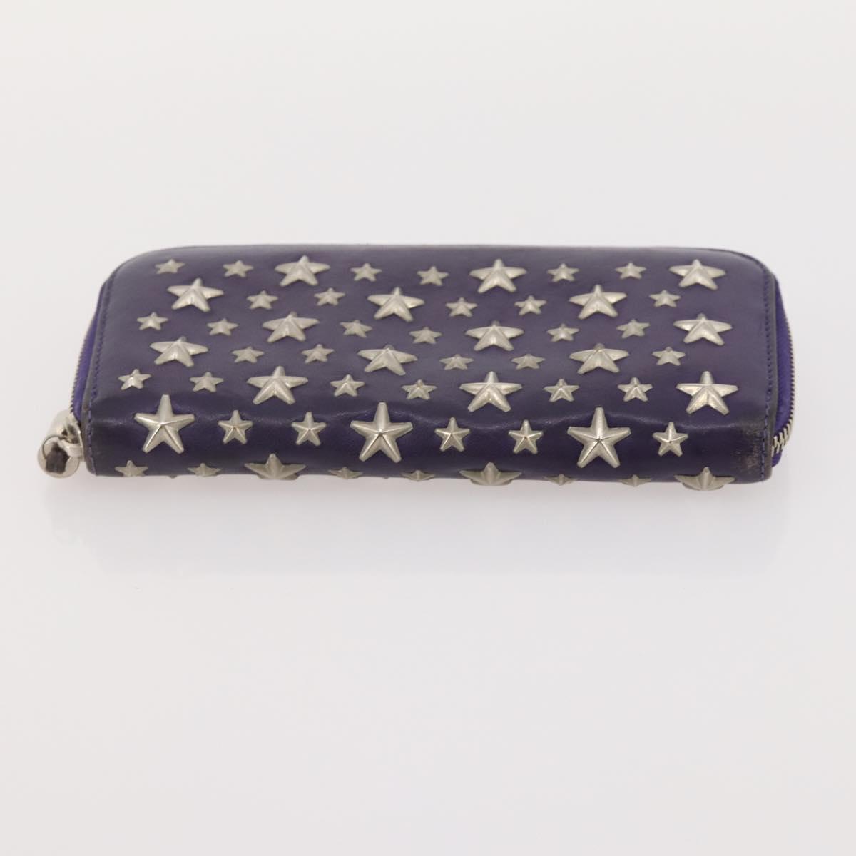 Jimmy Choo Long Wallet Leather 2 Set Gray Purple Auth BA13065