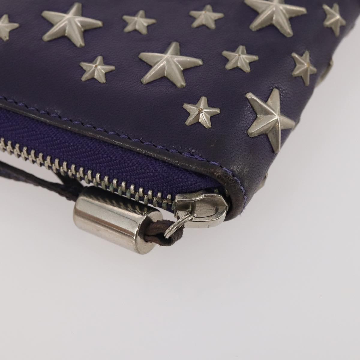 Jimmy Choo Long Wallet Leather 2 Set Gray Purple Auth BA13065