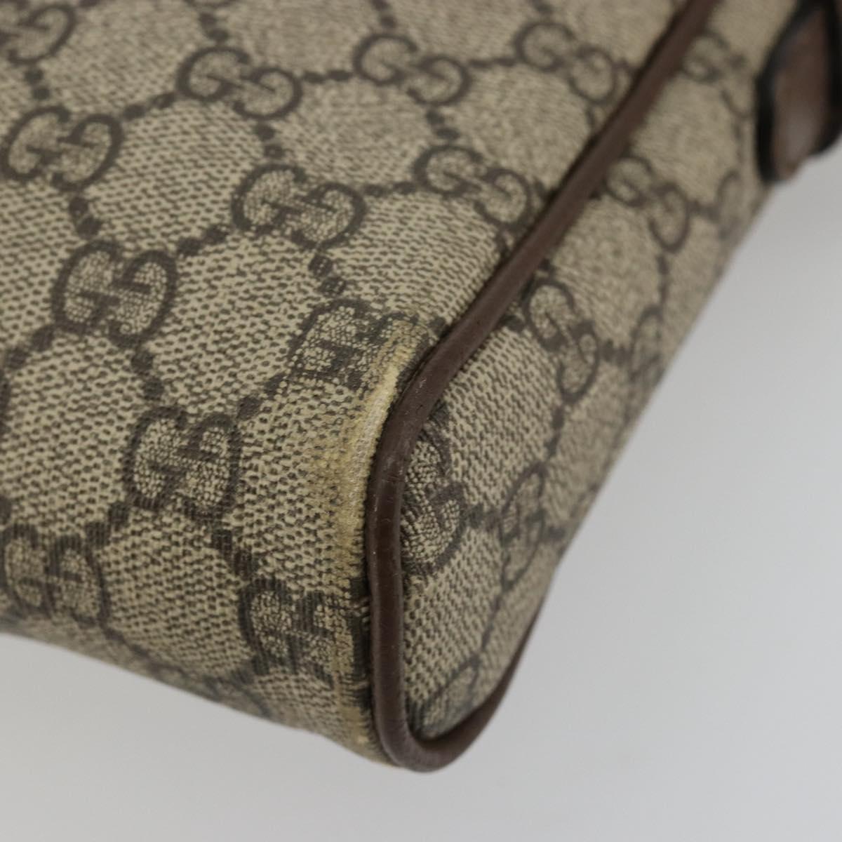 GUCCI GG Supreme Web Sherry Line Shoulder Bag PVC Beige Gold 547926 Auth BA13068
