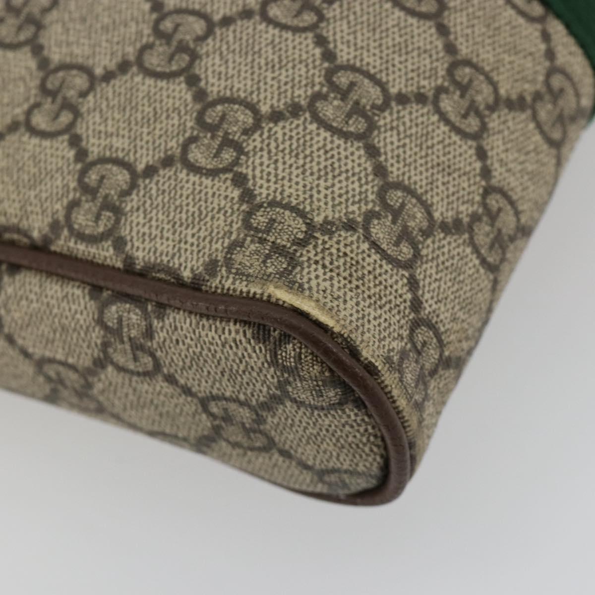 GUCCI GG Supreme Web Sherry Line Shoulder Bag PVC Beige Gold 547926 Auth BA13068