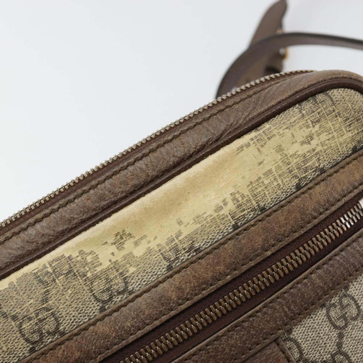 GUCCI GG Supreme Web Sherry Line Shoulder Bag PVC Beige Gold 547926 Auth BA13068