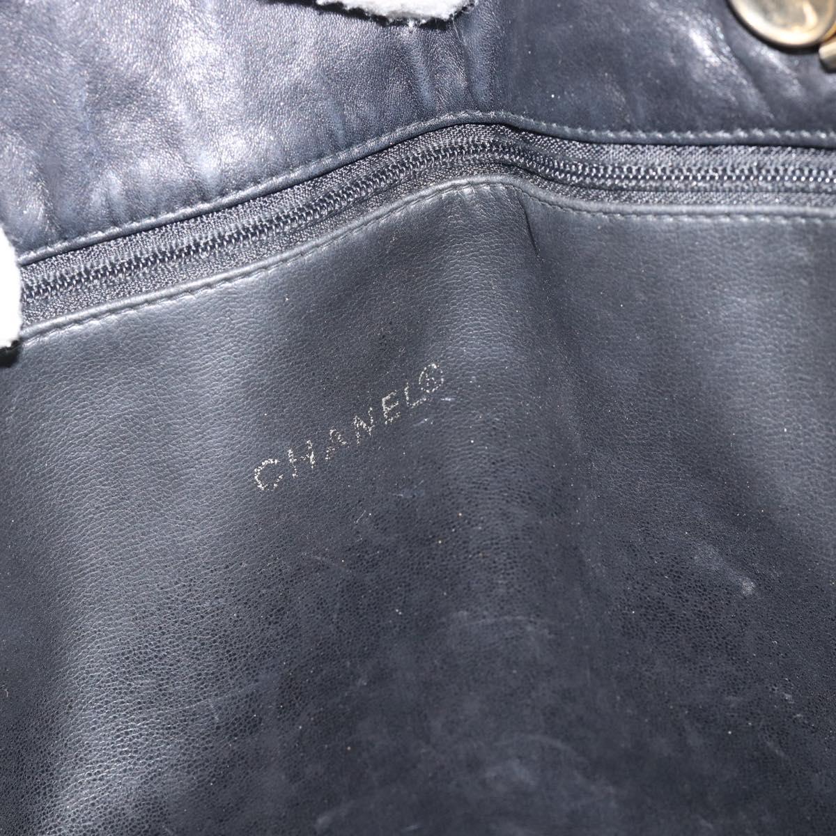 CHANEL Matelasse Chain Tote Bag Leather Black Gold CC Auth BA13071