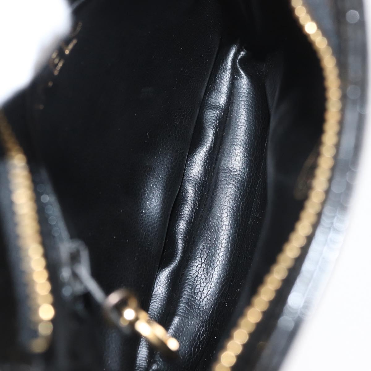 CHANEL Matelasse Waist bag Patent leather Black Gold CC Auth BA13072