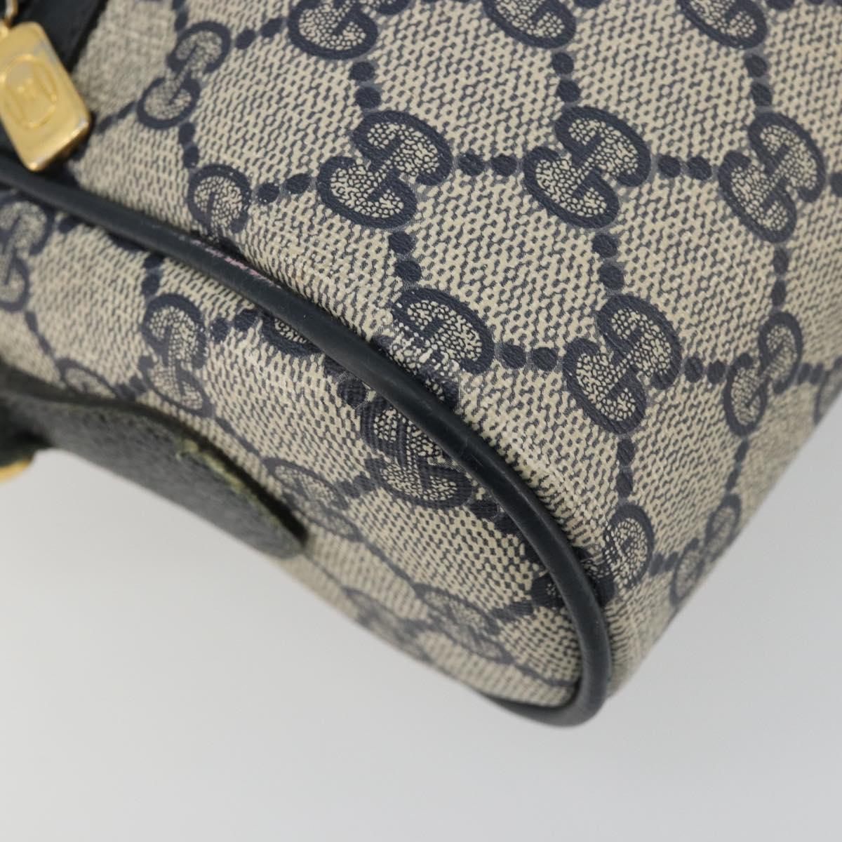 GUCCI GG Supreme Sherry Line Shoulder Bag PVC Navy Gold 119 02 087 Auth BA13075