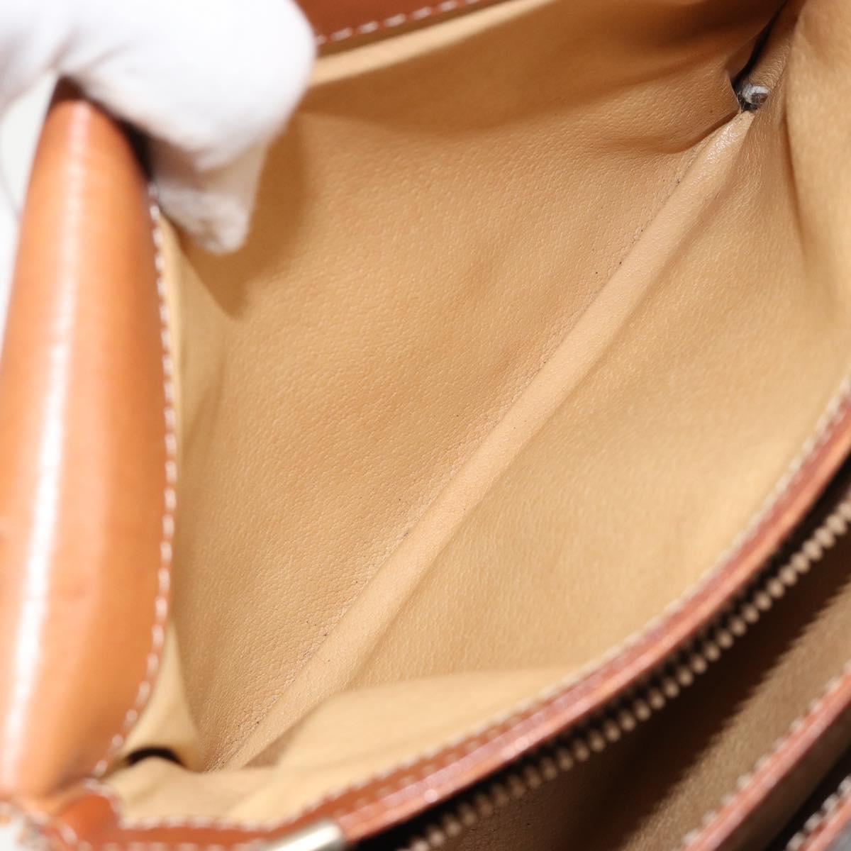 CELINE Macadam Canvas Shoulder Bag PVC Leather Brown Gold Auth BA13077
