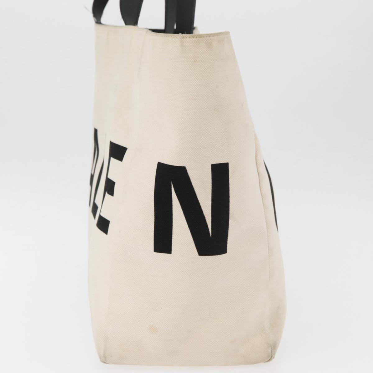 BALENCIAGA Tote Bag Canvas Beige Silver Auth BA13082