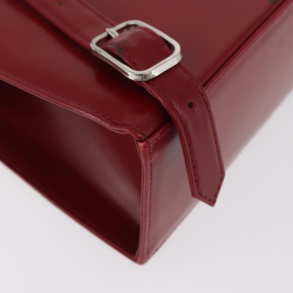 SAINT LAURENT Backpack Leather Red Silver Auth BA13087