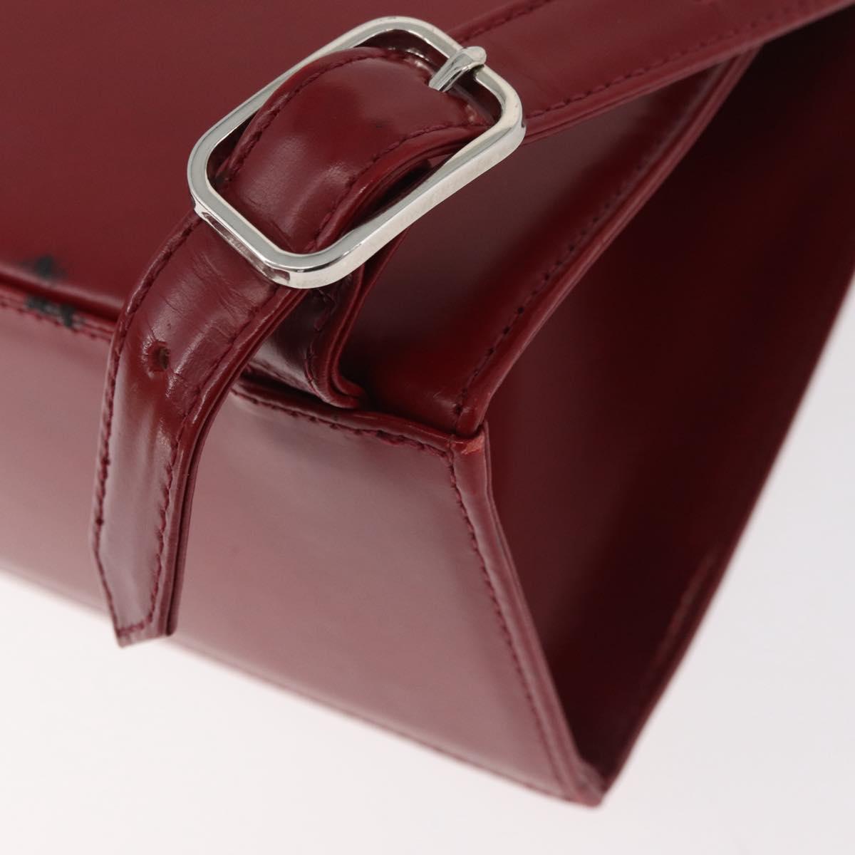 SAINT LAURENT Backpack Leather Red Silver Auth BA13087