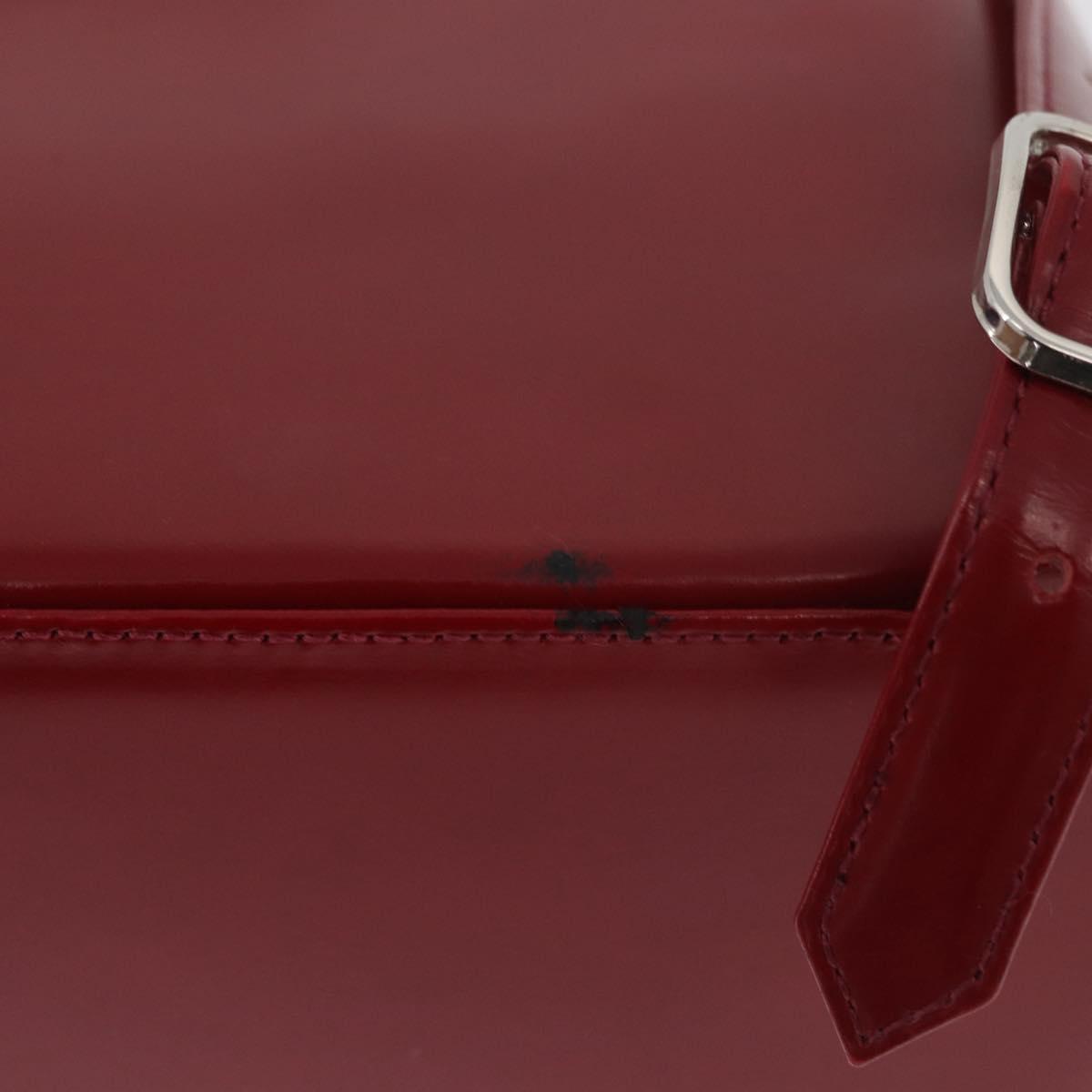 SAINT LAURENT Backpack Leather Red Silver Auth BA13087