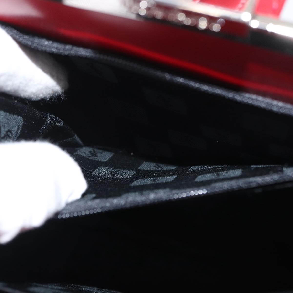SAINT LAURENT Backpack Leather Red Silver Auth BA13087