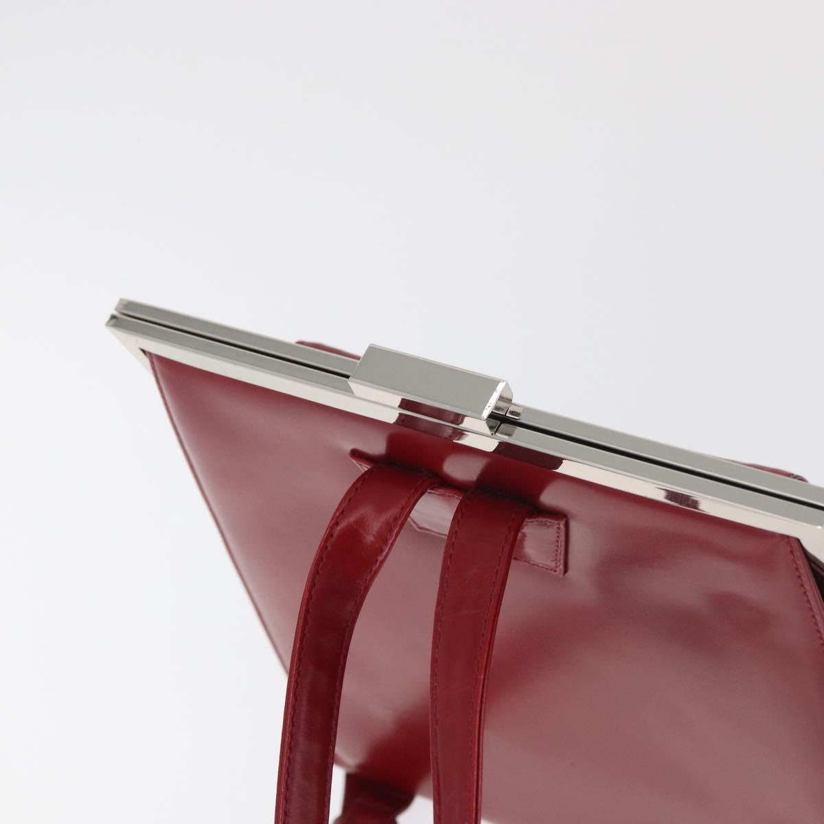 SAINT LAURENT Backpack Leather Red Silver Auth BA13087