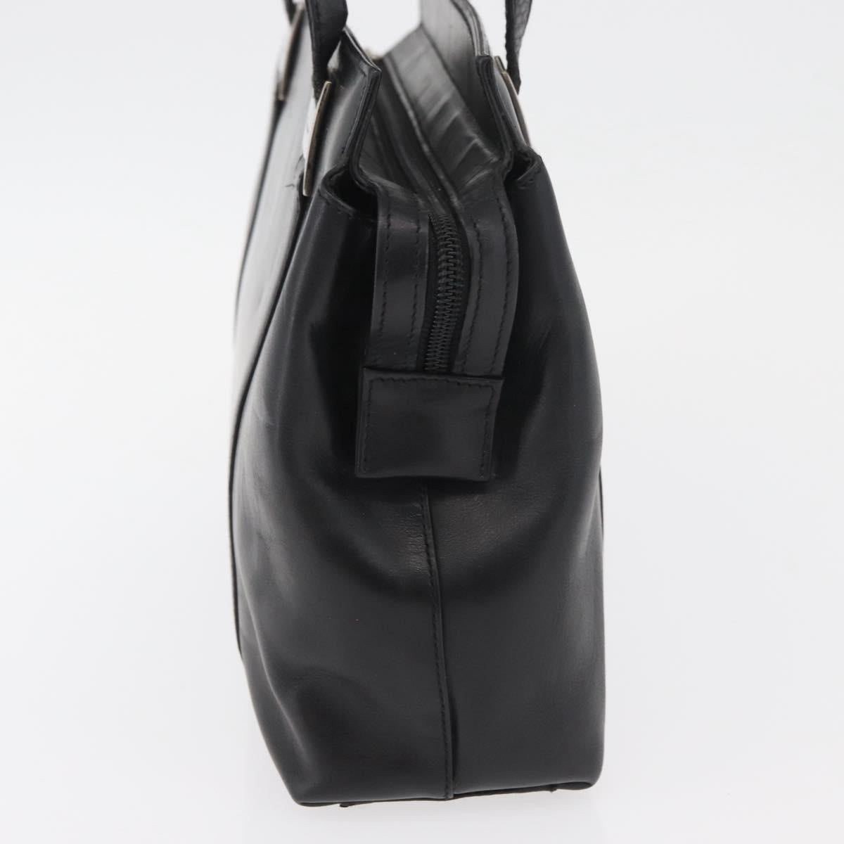 Salvatore Ferragamo Tote Bag Leather Black Silver Auth BA13088