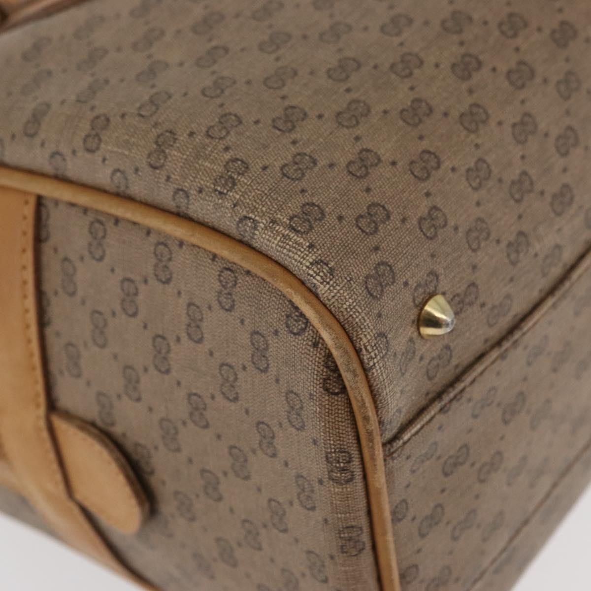 GUCCI Micro GG Supreme Hand Bag PVC Beige Gold 67 02 4422 Auth BA13089