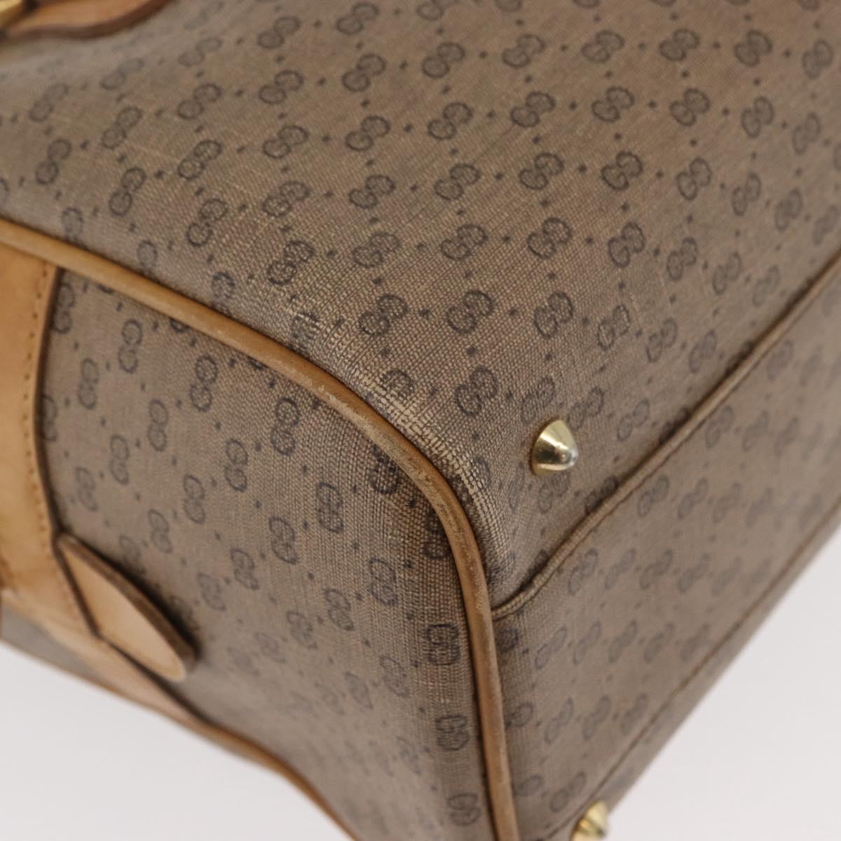 GUCCI Micro GG Supreme Hand Bag PVC Beige Gold 67 02 4422 Auth BA13089