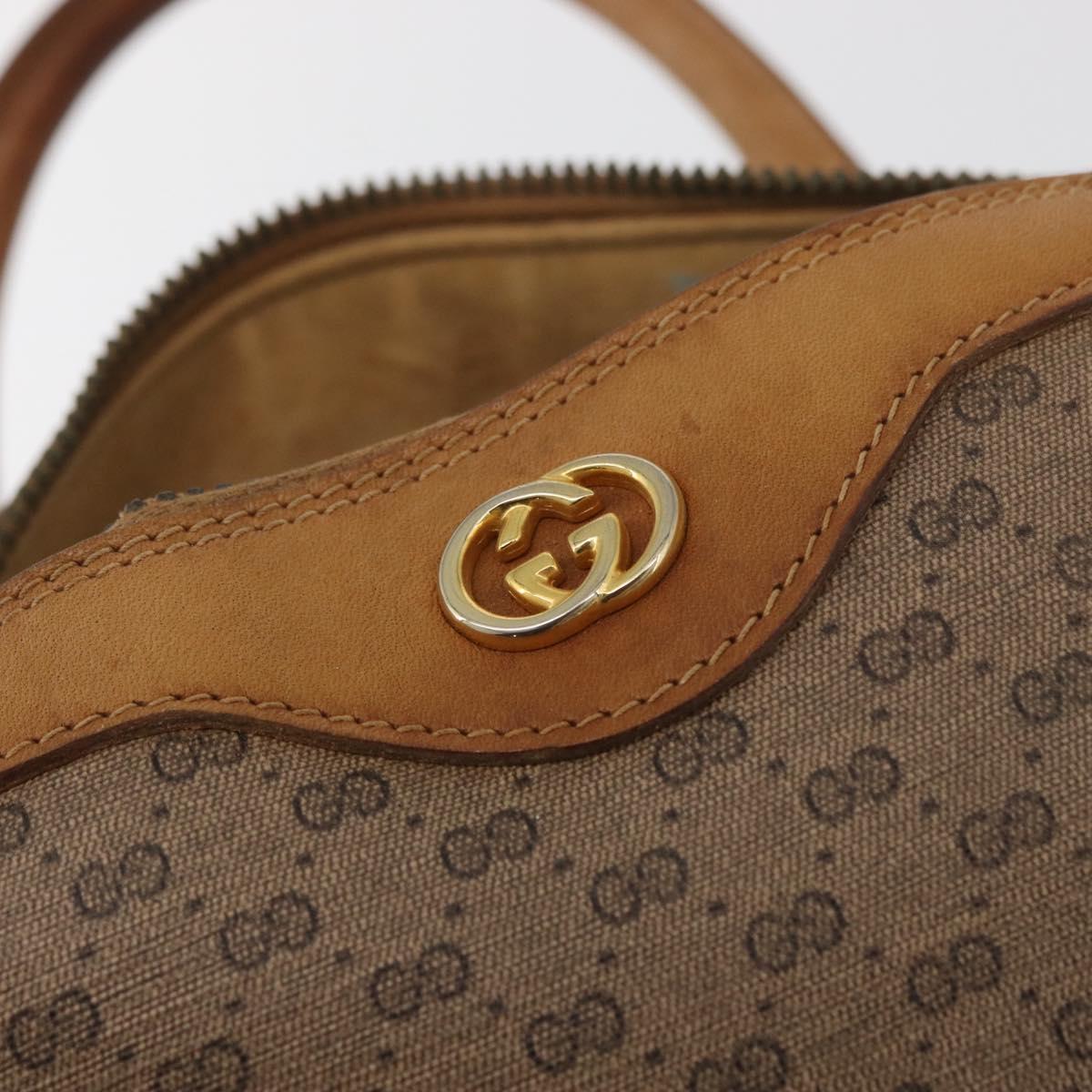 GUCCI Micro GG Supreme Hand Bag PVC Beige Gold 67 02 4422 Auth BA13089