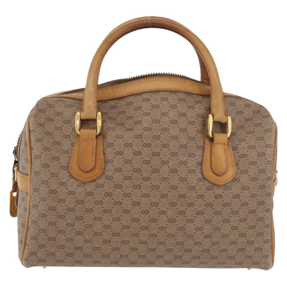 GUCCI Micro GG Supreme Hand Bag PVC Beige Gold 67 02 4422 Auth BA13089