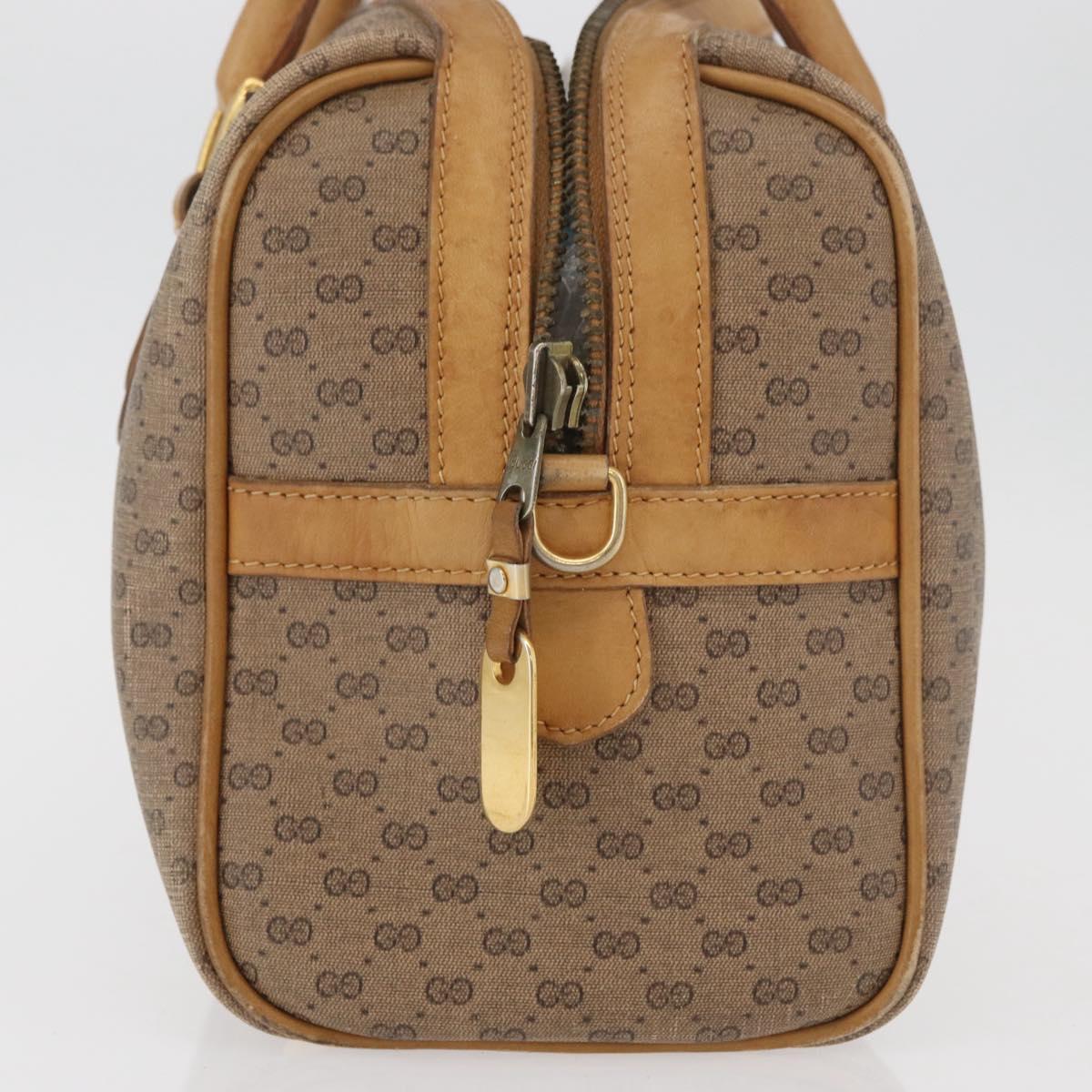 GUCCI Micro GG Supreme Hand Bag PVC Beige Gold 67 02 4422 Auth BA13089