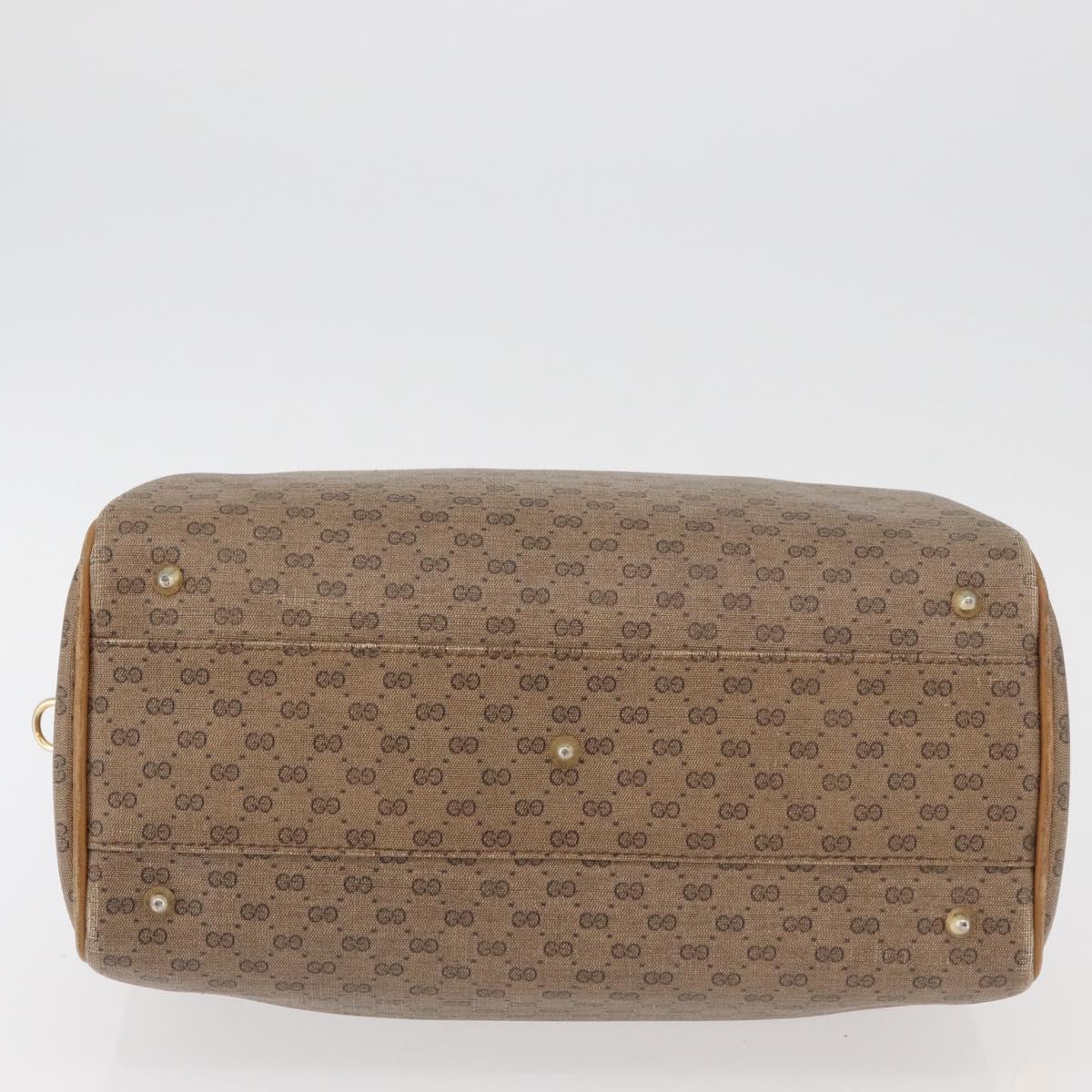 GUCCI Micro GG Supreme Hand Bag PVC Beige Gold 67 02 4422 Auth BA13089