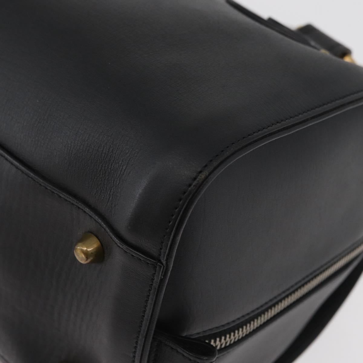 Chloe Aurora Paddington Hand Bag Leather 2way Black Gold Auth BA13096V