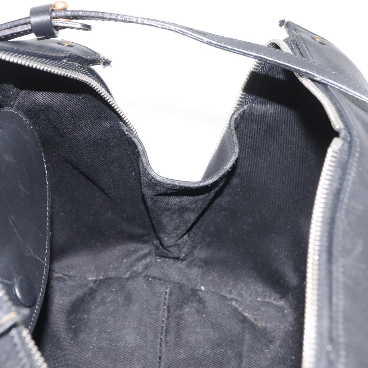 Chloe Aurora Paddington Hand Bag Leather 2way Black Gold Auth BA13096V