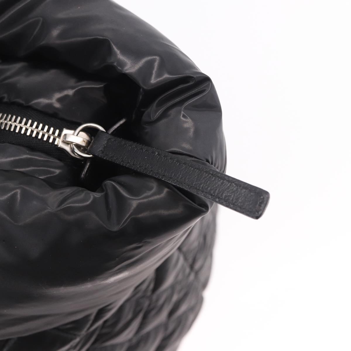 CHANEL Cococoon Tote Bag Nylon Black Silver CC Auth BA13097